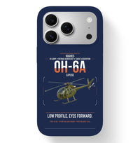 Thumbnail for Hughes OH-6A Cayuse design on navy blue magsafe iphone case, for iPhone 17 Pro
