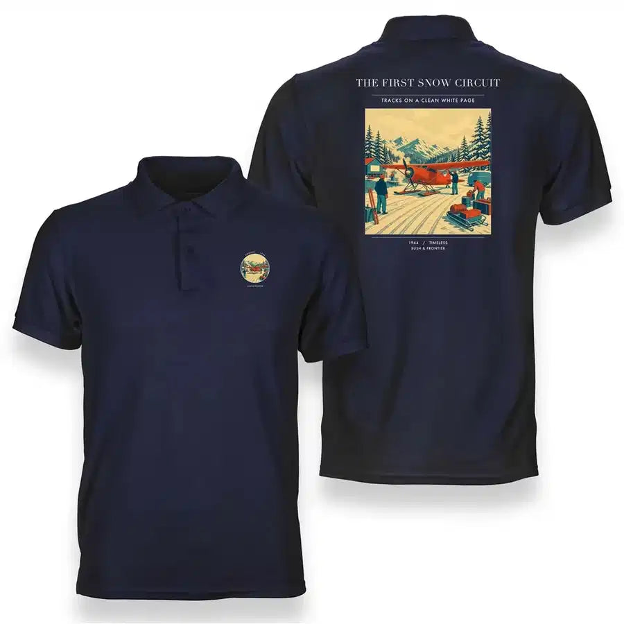 VINTAGE G4480 - The First Snow Circuit - Double-Side Polo T-Shirt design on navyblue