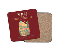 Thumbnail for Verona Villafranca Airport (VRN) design on dark red 1 piece coaster