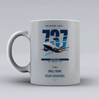 Thumbnail for Boeing 737-500 Classic double-side print on light gray ceramic mug