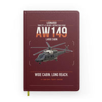 Thumbnail for Leonardo AW149 design on dark red notebook
