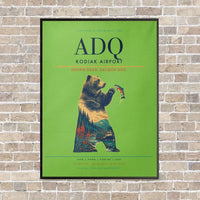 Thumbnail for Kodiak Airport ADQ - Canvas Framed - Light Green