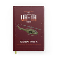 Thumbnail for Bell UH-1H Iroquois design on dark red notebook