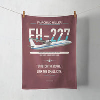 Thumbnail for Fairchild Hiller FH-227B design on dark red towel