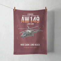 Thumbnail for Leonardo AW149 design on dark red towel