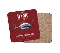 Thumbnail for Airbus H135 design on dark red 1 piece coaster