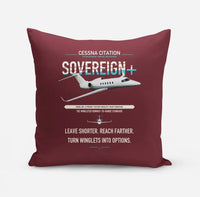 Thumbnail for Cessna Citation Sovereign+ design on dark red pillow