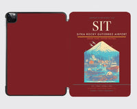 Thumbnail for Sitka Rocky Gutierrez Airport (SIT) design on dark red ipad tablet case