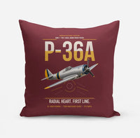 Thumbnail for P-36A Hawk design on dark red pillow