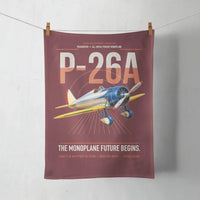 Thumbnail for Boeing P-26A Peashooter design on dark red towel