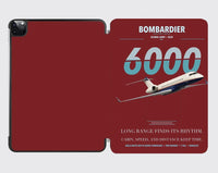 Thumbnail for Bombardier Global 6000 design on dark red ipad tablet case