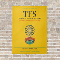 Thumbnail for Tenerife South Airport TFS vertical canvas print - no frame - yellow background