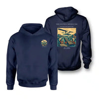 Thumbnail for VINTAGE G4446 - The Oyster Farm Rounds - Double-Side Hoodie design on navyblue double side
