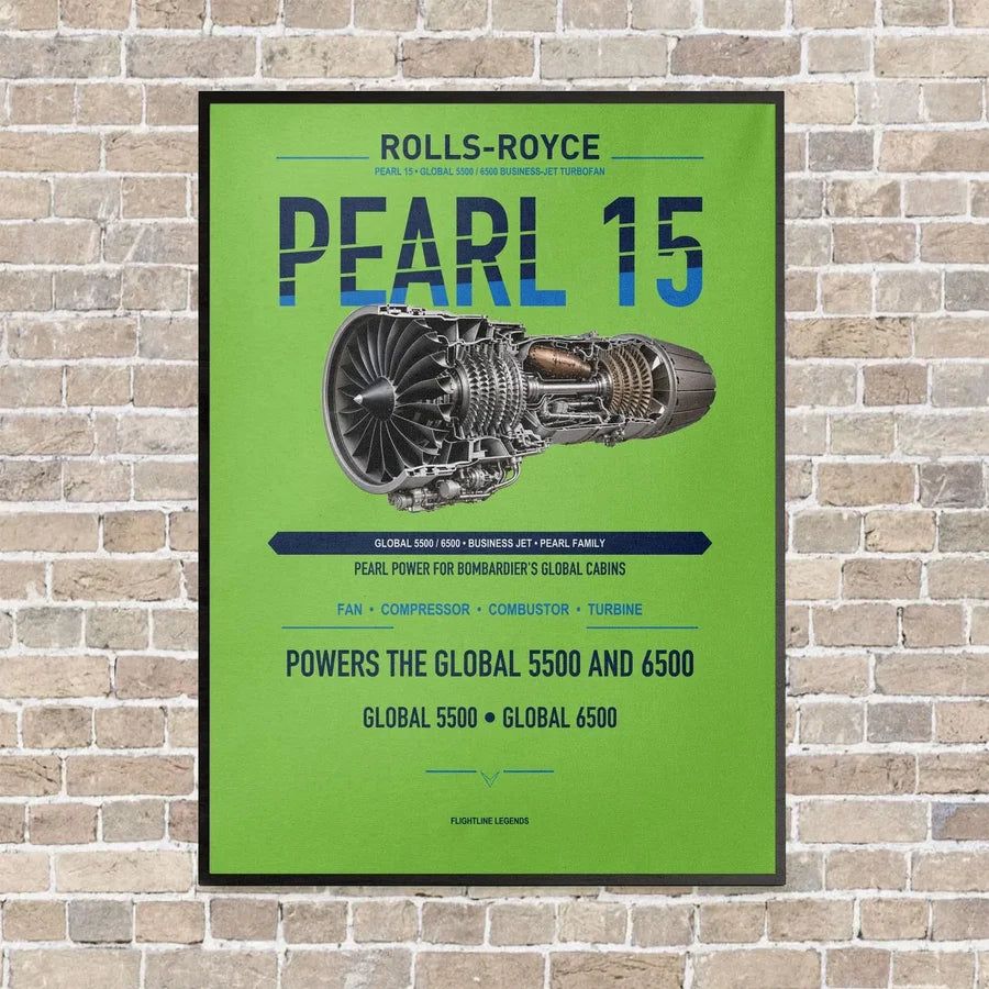 PEARL 15 vertical canvas print - framed - light green background