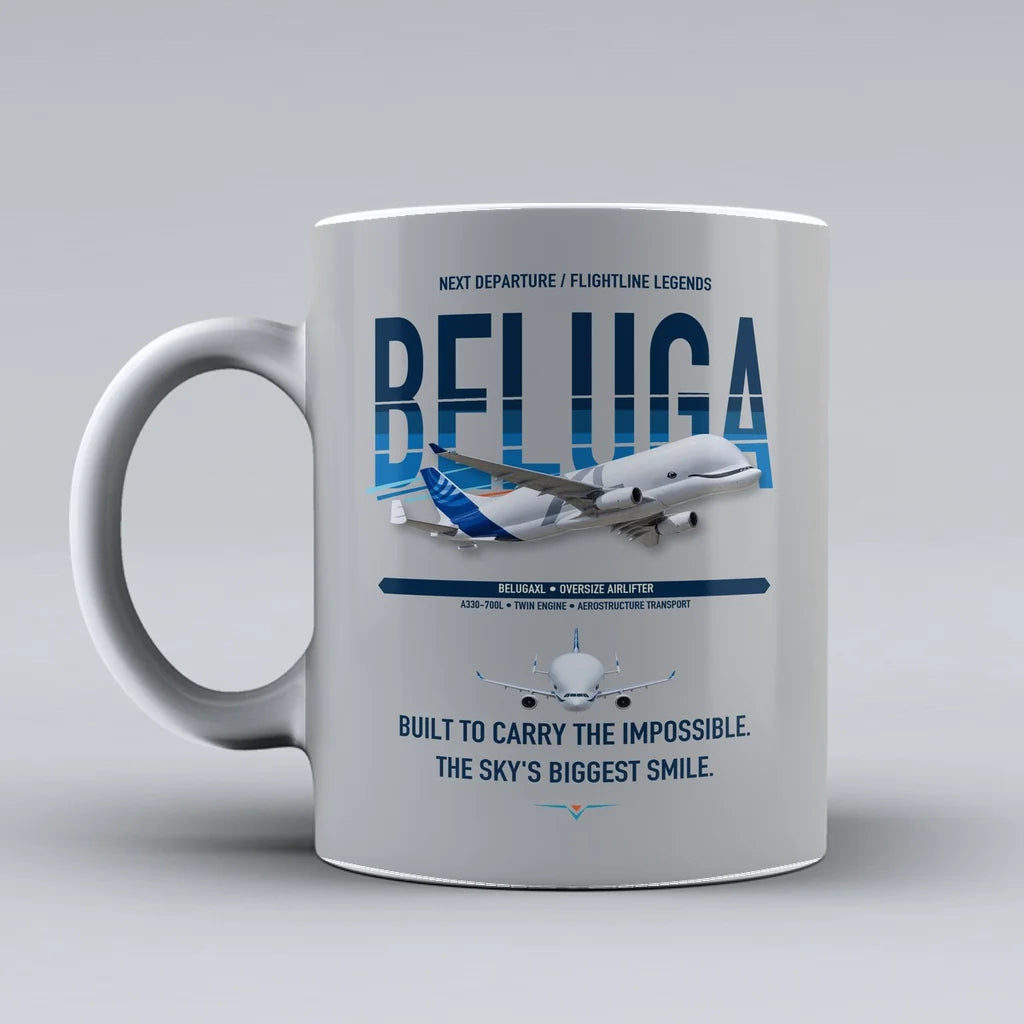 BelugaXL Mug design on light gray airbus