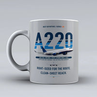 Thumbnail for A220-100 Mug design on light gray airbus