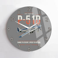 Thumbnail for P-51D Mustang design on gray no frame wall clock