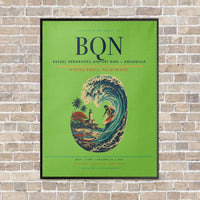 Thumbnail for Rafael Hernández Airport BQN — Aguadilla vertical canvas print - framed - light green background