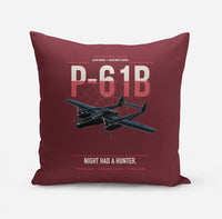 Thumbnail for P-61B Black Widow design on dark red pillow