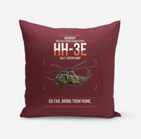 Thumbnail for Sikorsky HH-3E Jolly Green Giant design on dark red pillow