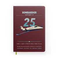 Thumbnail for Bombardier Learjet 25 design on dark red notebook
