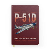 Thumbnail for P-51D Mustang design on dark red notebook