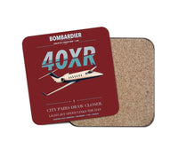 Thumbnail for Bombardier Learjet 40XR design on dark red 1 piece coaster