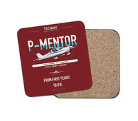 Thumbnail for Tecnam P-Mentor design on dark red 1 piece coaster