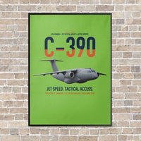 Thumbnail for C-390 Millennium vertical canvas print - framed - light green background