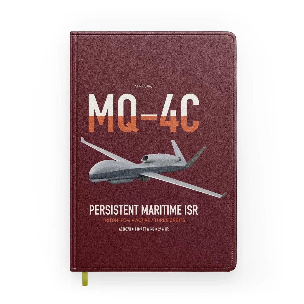 MQ-4C Triton IFC-4 design on dark red notebook
