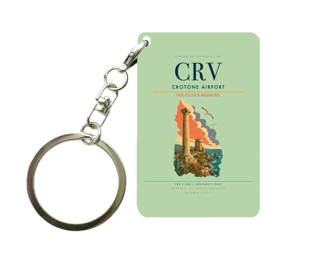 Crotone Airport (CRV) design on light green key chain