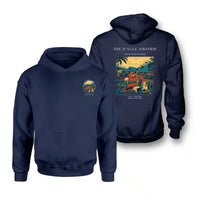 Thumbnail for VINTAGE G4524 - The Jungle Airstrip - Double-Side Hoodie design on navyblue double side