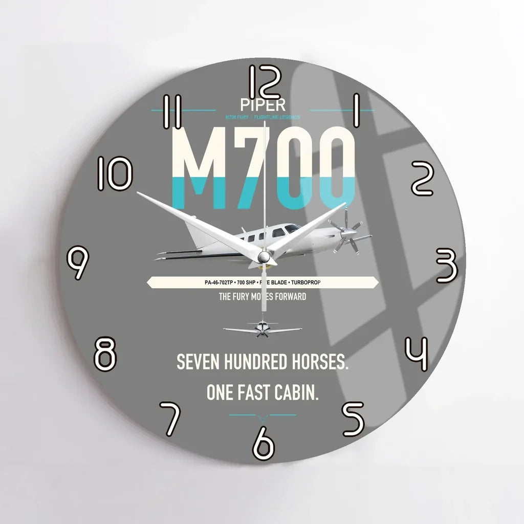 Piper M700 Fury design on gray no frame wall clock