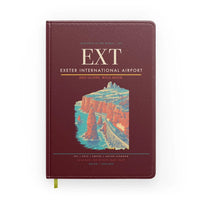 Thumbnail for Exeter International Airport (EXT) design on dark red notebook
