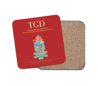 Thumbnail for Podgorica Airport TGD Coaster 1-Piece - Red