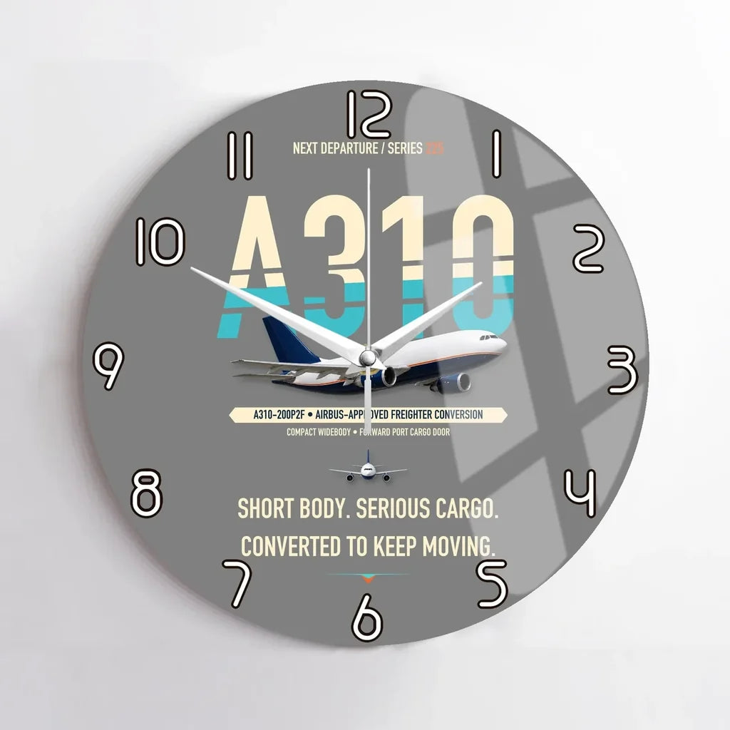 Airbus A310-200P2F design on gray no frame wall clock