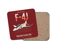 Thumbnail for F-4J Phantom II design on dark red 1 piece coaster
