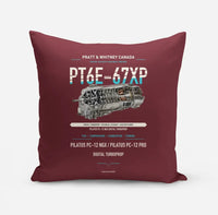 Thumbnail for PT6E-67XP design on dark red pillow