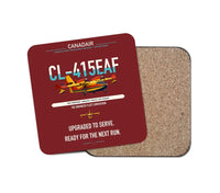 Thumbnail for Canadair CL-415EAF design on dark red 1 piece coaster