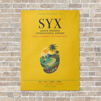 Thumbnail for Sanya Phoenix International Airport SYX vertical canvas print - no frame - yellow background