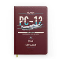 Thumbnail for Pilatus PC-12 PRO design on dark red notebook