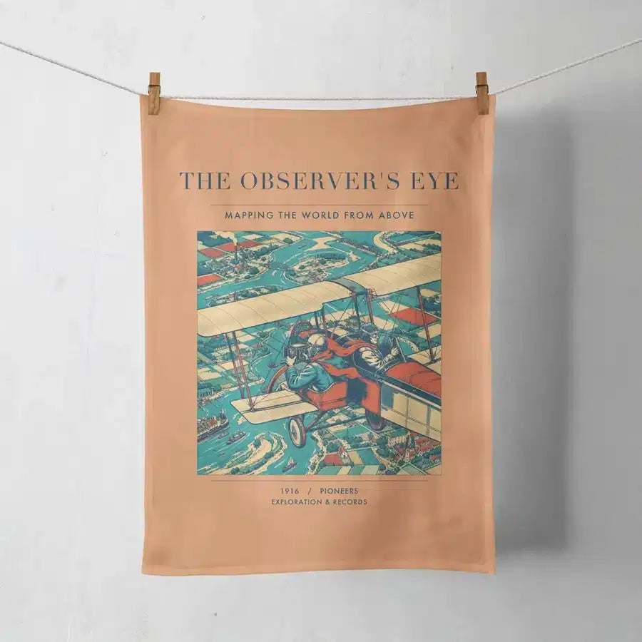 VINTAGE G4008 - The Observer's Eye - Designed Towels design on orange