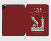 Thumbnail for Cheyenne Regional Airport (CYS) design on dark red ipad tablet case