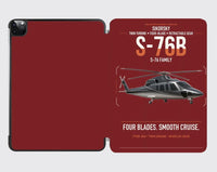 Thumbnail for Sikorsky S-76B design on dark red ipad tablet case