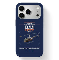 Thumbnail for Robinson R44 Raven II design on navy blue magsafe iphone case, for iPhone 17 Pro