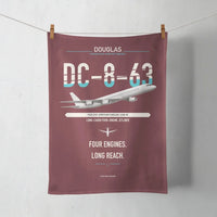Thumbnail for Douglas DC-8-63 design on dark red towel