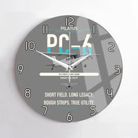 Thumbnail for Pilatus PC-6 Porter design on gray no frame wall clock