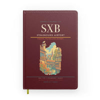 Thumbnail for Strasbourg Airport (SXB) design on dark red notebook