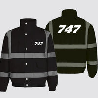Thumbnail for 747 Flat Text Designed Reflective Winter Jackets - view 12