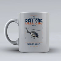Thumbnail for Bell 205A-1++ design on light gray ceramic mug, double-side print